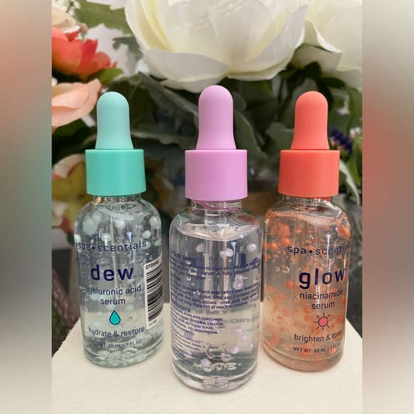 🆕🌷 SPA•SCENTIALS “DEW , PLUMP & GLOW” FACIAL SERUM SKIN CARE SET. BRAND NEW! - Picture 5 of 6